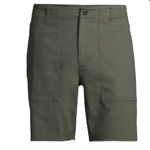No Boundaries Men's Flat Front Short Frayed hem Above the knee Midnite Green NEW